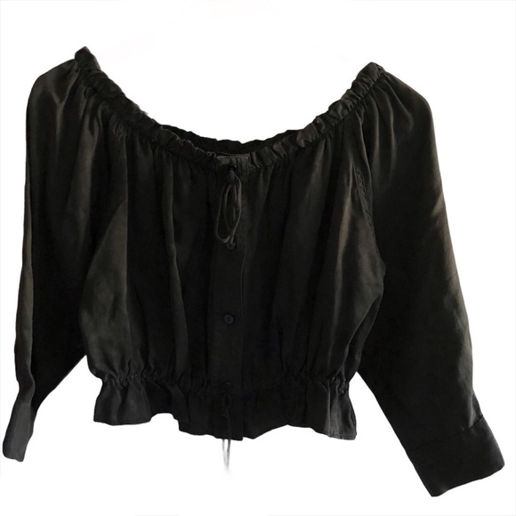Zara Fillsens off the shoulders ruffle cropped top - Picture 1 of 5